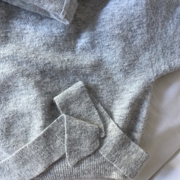 Aritzia Wilfred Lorin Tie Front Angora Sweater Grey - Picture 5 of 6